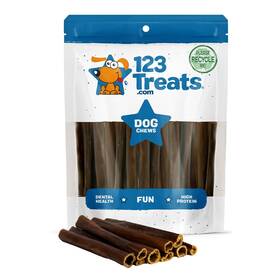 123 Treats 197644268917 6 Inch Beef Collagen Sticks For Dogs - Rawhide Free Long Lasting Dog