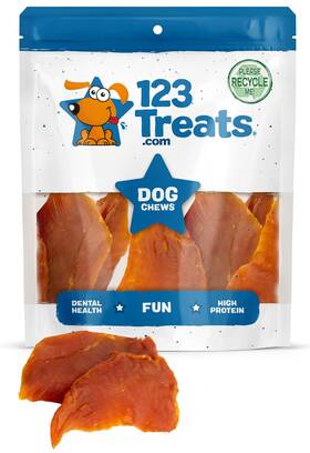 123 Treats 197644906581 Chicken Jerky For Dogs 1 Pound 100% Natural High-protein Eas