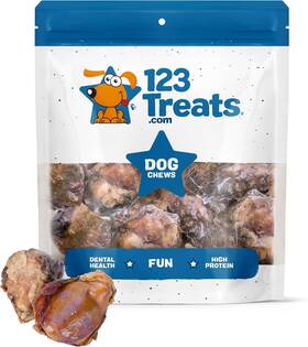 123 Treats 656554038015 Dog Bone Knee Caps - 100% Natural And Long Lasting Beef 30 Count Pack Of 1