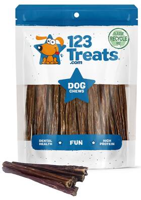 123 Treats 850064739589 Beef Dog 6 Inches - 30 Count 100% Natural Gullet Sticks For Dogs