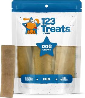 123 Treats 850068549306 Yak Chew For Dogs All Breeds Large Size 4 Count