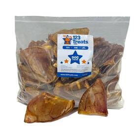 B007b4pnl4 123 Treats - 100-pack Natural Pig Ears For Dogs Long Lasting Pork Chews Mixed
