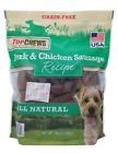 1250582 Top Chews Pork Chicken Sausage Dog Treats Natural 031400076296