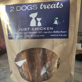 Jst7.0-c 2 Dogs Treats 3.5 Oz Bag Just Chicken Jerky 100% Single-ingredient Dog Treat