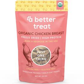 A Better Treat 850063633062 Organic Freeze Dried Chicken Breast Dog Treats Single Ingredient