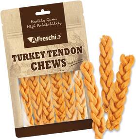 A Freschi Srl 313109320345 Turkey Tendons For Dogs Healthy Dog Treats Rawhide-free Puppy Ch