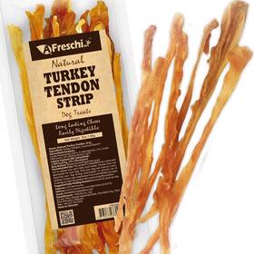 A Freschi Srl 445023075049 Afreschi Natural Turkey Tendon Strip 3 Oz All Human Grade Puppy Chew T