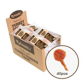A Freschi Srl 711404190896 Afreschi Natural Turkey Tendon Lollipop 40 Units/box Dog Treat For Signature