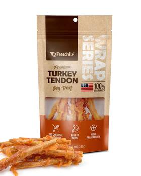A Freschi Srl 713077062906 Afreschi Turkey Tendon For Dogs Dog Treats Wrapped Series All Natural H