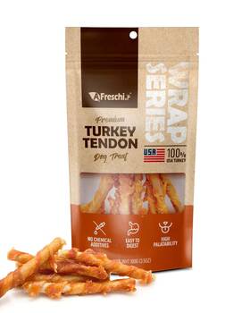 A Freschi Srl 713077062913 Afreschi Turkey Tendon For Dogs Dog Treats Wrapped Series All Natural H