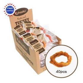 Afs-ttr01s A Freschi Srl Dog Treats Natural Tendons Hypoallergenic 40 Count Turkey Dogs Rawhide