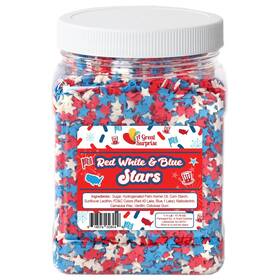 A Great Surprise Store 818574026049 Patriotic Sprinkles - 1.1 Pound Red White And Blue Stars Fourth Of July Conf