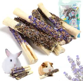 Abizoo 705353056611 Sweet Bamboo Rabbit Chew Sticks Treats And Toys 8pcs Natural Hay With For
