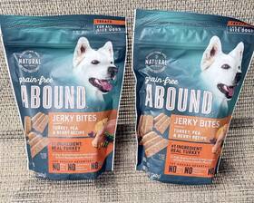 Abound 011110803733 Grain Free Duck Pea Blueberry Dog Treats 12 Oz Jerky Bites Pack Of 2