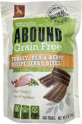 Abound Grain Free Turkey Pea & Berry 651770418092 And Jerky Bite Dog 12 Ounce Pack Of 1