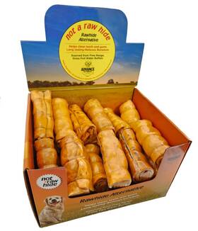 7617 Advance Pet Product Buffalo Cheek Roll With Peanut Butter Small Long-lasting Low Odor Chew
