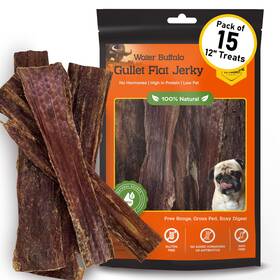 1013 Advance Pet Products Premium Buffalo Gullet Flat Jerky 15 Count Pack Of 1