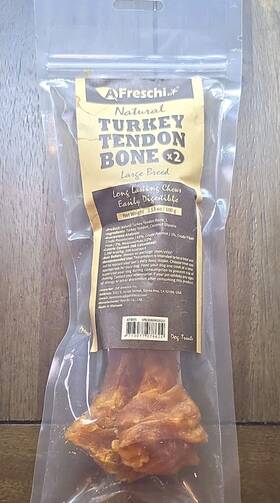 Wh0400202un Afreschi Turkey Tendon Bones Adult Large Breed Dog Chews X2