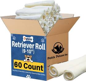 Al-zoya Overseas Private Limited 705353991752 Petcare Dog Rawhide Retriever Rolls 9-10 Inch - 60 Pack Bones Extr