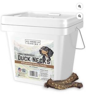 All American Canine 199284273870 Duck Necks Natural Single Ingredient 50 Count Low-fat Dehydrated Dog Treats
