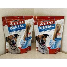 1113217135312278700 Alpo 2 Purina Small/medium Dog Dental Chews Snacks 10 Count Pouch Made Usa