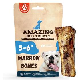 Amazing Dog Treats 613497944001 5-6 In Meaty Beef Marrow Bones Chews - 6 Count Long Lasting