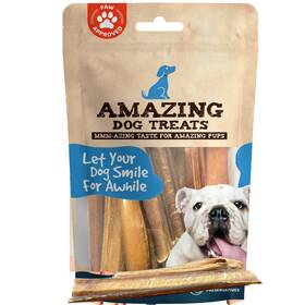 Amazing Dog Treats 613497944445 Bully Sticks For Small Dogs 3-4 Inch - 16 Oz Premium Thin Steer St