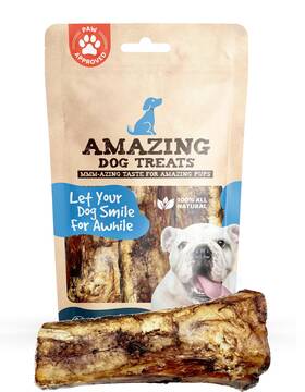 Amazing Dog Treats 613497945237 Marrow Bones 5-6 In For Dogs 4 Count Long Lasting Chew Heavy Duty