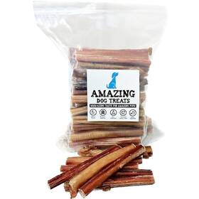 Amazing Dog Treats 850046120244 6 Inch Extra Thick Bully Sticks 100 Count - Bulk For Dogs