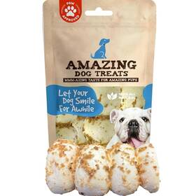 Amazing Dog Treats 850046120732 Beef Cheek Rolls Mega Thick Bully Dust Flavor 5-6 Inch - 8 Count Safe Rawh