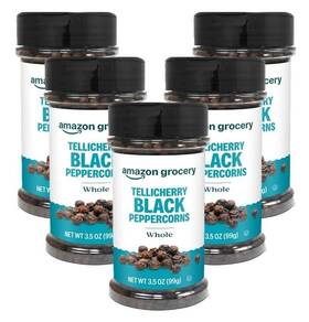 Asd7352 Amazon Grocery Brand - Happy Belly Tellicherry Black Pepper 3.5 Ounce Pack Of 5
