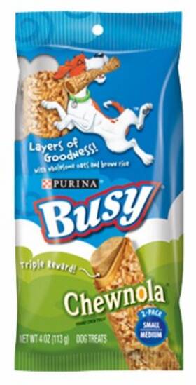 13012 American Distribution & Mfg Co Dog Treats Busy Chewnola 4-oz. 2-pk