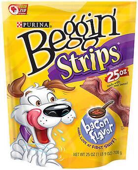 15852 American Distribution & Mfg Co Dog Treats Bacon 6-oz. Pouch -15852
