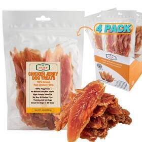 Amzey 810032074753 Chicken Jerky Dog Treats 24 Oz 4 Resealable Bags Real Grain Free H