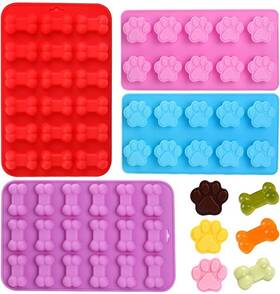 Amzocina 603977797579 Silicone Molds Puppy Dog Paw And Bone Mold For Pink Purple