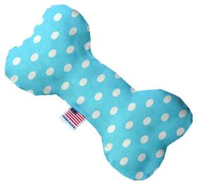 Aqua Polka Dots 099994866020 10 Inch Bone Dog Toy