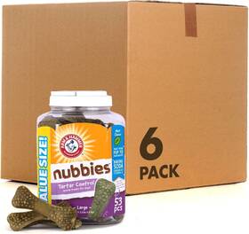 Ff18178pcs6 Arm & Hammer And For Pets Nubbies Dental Treats 53 Count Pack Of 6 Mint