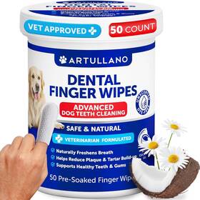Artullano Dw-50-dogs Dog Teeth Cleaning Wipes - 50 Dental Care Finger Toothbrus