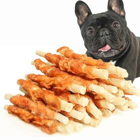 Adwc030a01 Asmpet Dog Treats Chews Chicken Wrapped Rawhide Sticks 20 Pcs 10.6 Oz