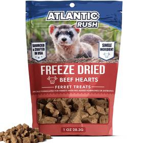 Atlantic Rush 065014263426 Freeze Dried Ferret Treats - 1oz Resealable Bag Of For Ferrets Beef