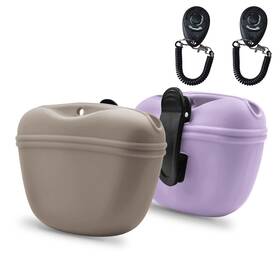 B0cfqf9bzw Audwud Silicone Dog Treat Pouch With Training Clicker - Clip-on Portable Trainer