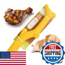 B0fpbvzm9g Baba Buddies Yellow Chicken Flavored Rubber Dog Toy - 100 Natural