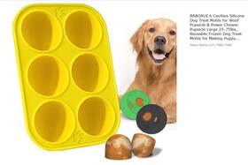 H-263 Baborui 6 Cavities Silicone Dog Treat Molds For Woof Pupsicle And Power Chewer