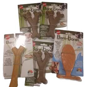 Bam-bones 077234547663 New Spot Bam-bone Dog Moderate- Heavy Chewer Mixed Lot Of 5