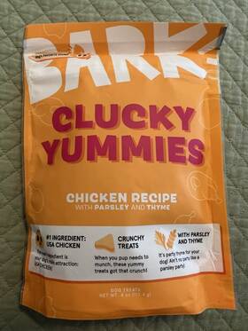 Bark 840134680187 Clucky Yummies Dog Treats Chicken With Parsley Thyme 4 Oz New Exp 4/26