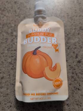 Bbi14692 Bark Bistro Buddy Budder Peanut Butter For Dogs Pumpkin Pup 4 Oz 113 G