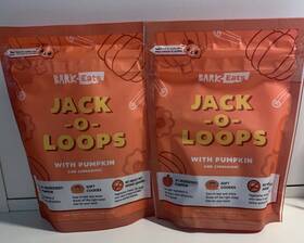 Bark Box 840134613604 Eats Jack O Loops Soft Dog Treats Grain Free Exp 02/25 2 Bags