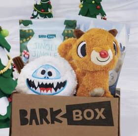 Bark Box 840134690964 Christmas Rudolf - Medium Dogs 20-50lbs 2 Toys/4 Bags Of Treats New