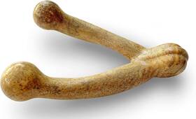 36048 Barkbone Pet Qwerks Nylon Wishbone Durable Dog Chew Toy Medium Peanut Butter Flavor