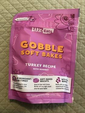 Barkbox 840134622545 Bark Box Dog Treats Gobble Soft Bakes Turkey Recipe Berries Exp 7/24